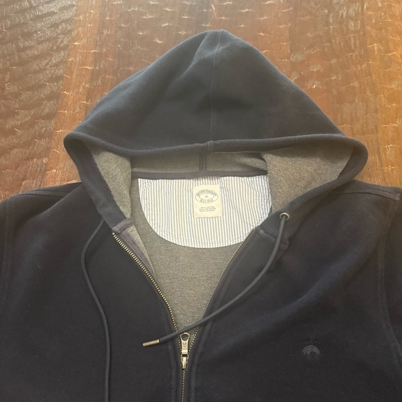 Brooks Brothers Dark Blue Zip-Up Hoodie - Picture 3 of 14